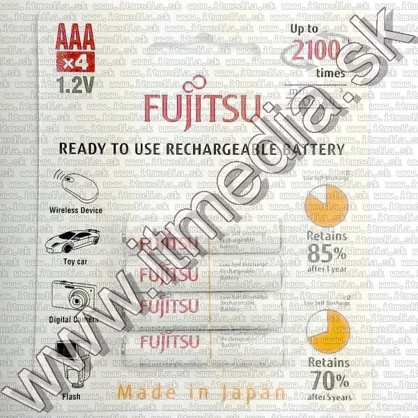 Image of Fujitsu White (Eneloop) akku HR03 4x750 mAh AAA *Blister* *Ready2Use* (IT11004)